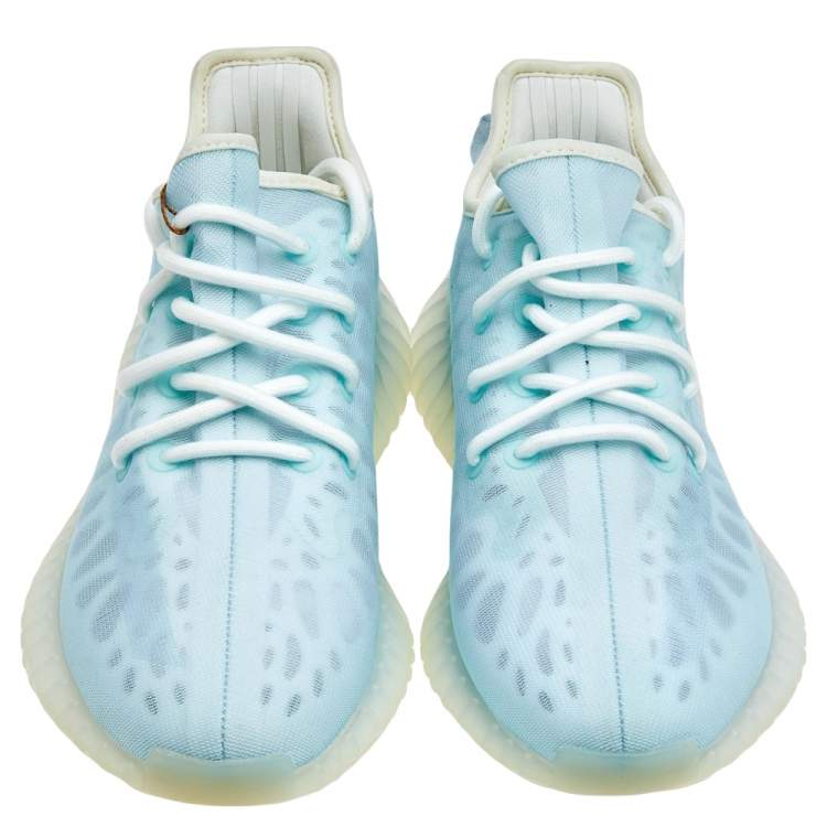 Yeezy x Adidas Blue Mesh 350 V2 Mono Ice Sneakers Size 38