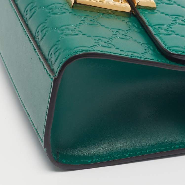 Gucci Padlock Small Green Guccisima Leather Shoulder Bag