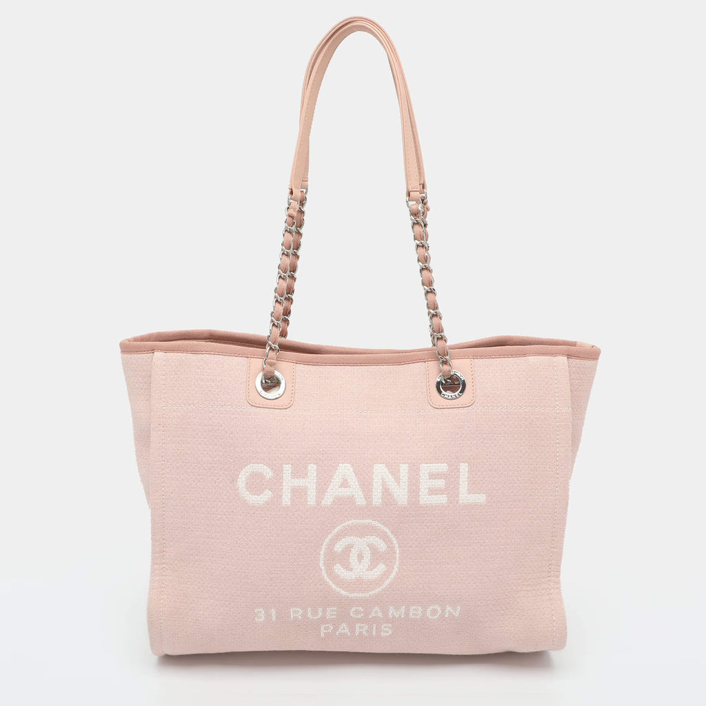 Chanel Deauville Medium Pink Canvas Tote