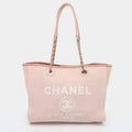 Chanel Deauville Medium Pink Canvas Tote