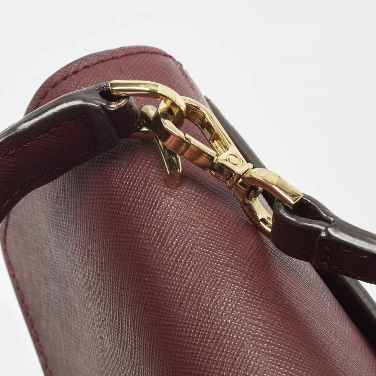 Michael Kors Ava Mini Burgundy Leather Top Handle Bag