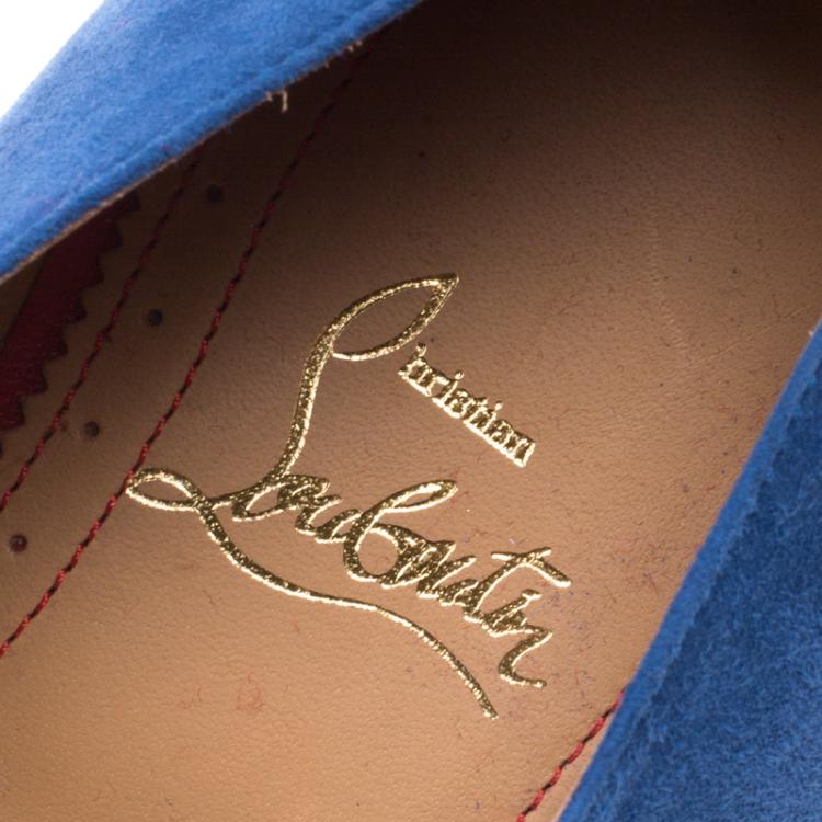 Christian Louboutin Blue Suede Chorale Lace Up Derby Size Size 42