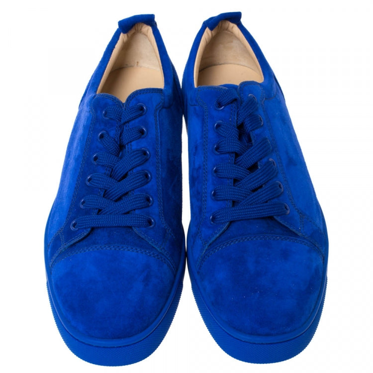 Christian Louboutin Cobalt Blue Suede Louis Junior Sneakers Size 43.5