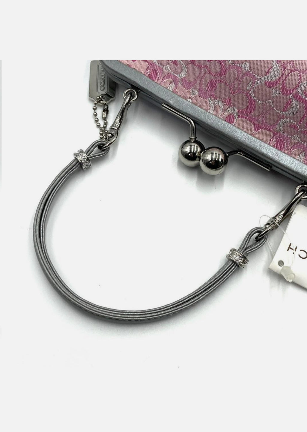 Coach Pink Canvas Leather Clutch Handbag
