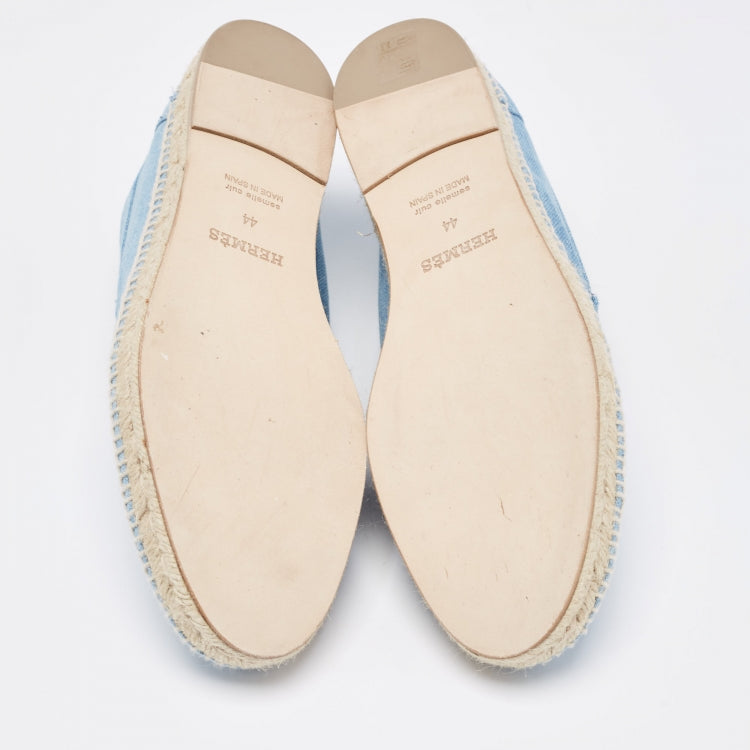 Hermes Blue Demin Trip Slip On Espadrilles Size 44
