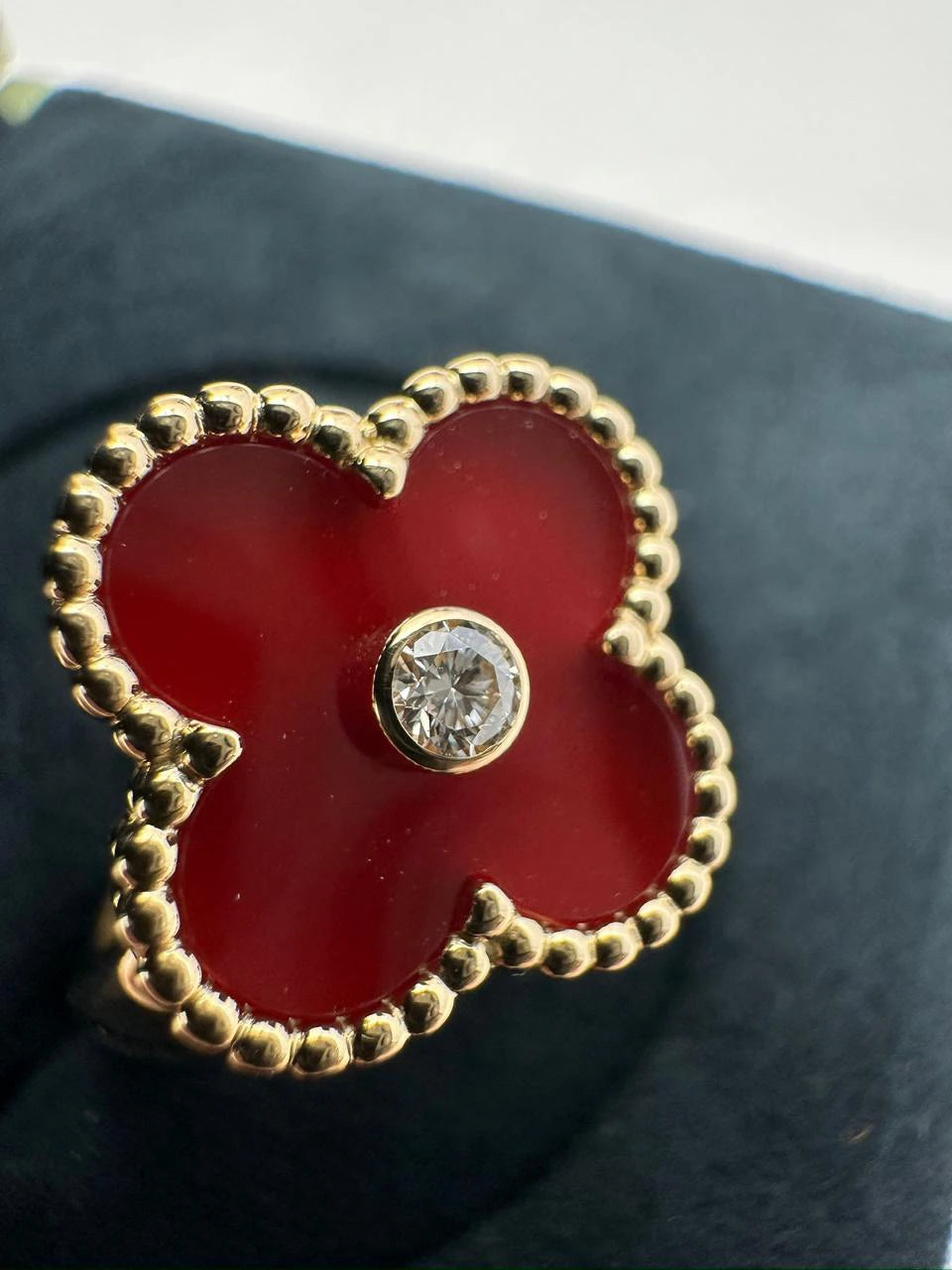 Van Cleef And Arpels Vintage Alhambra Ring Size 55