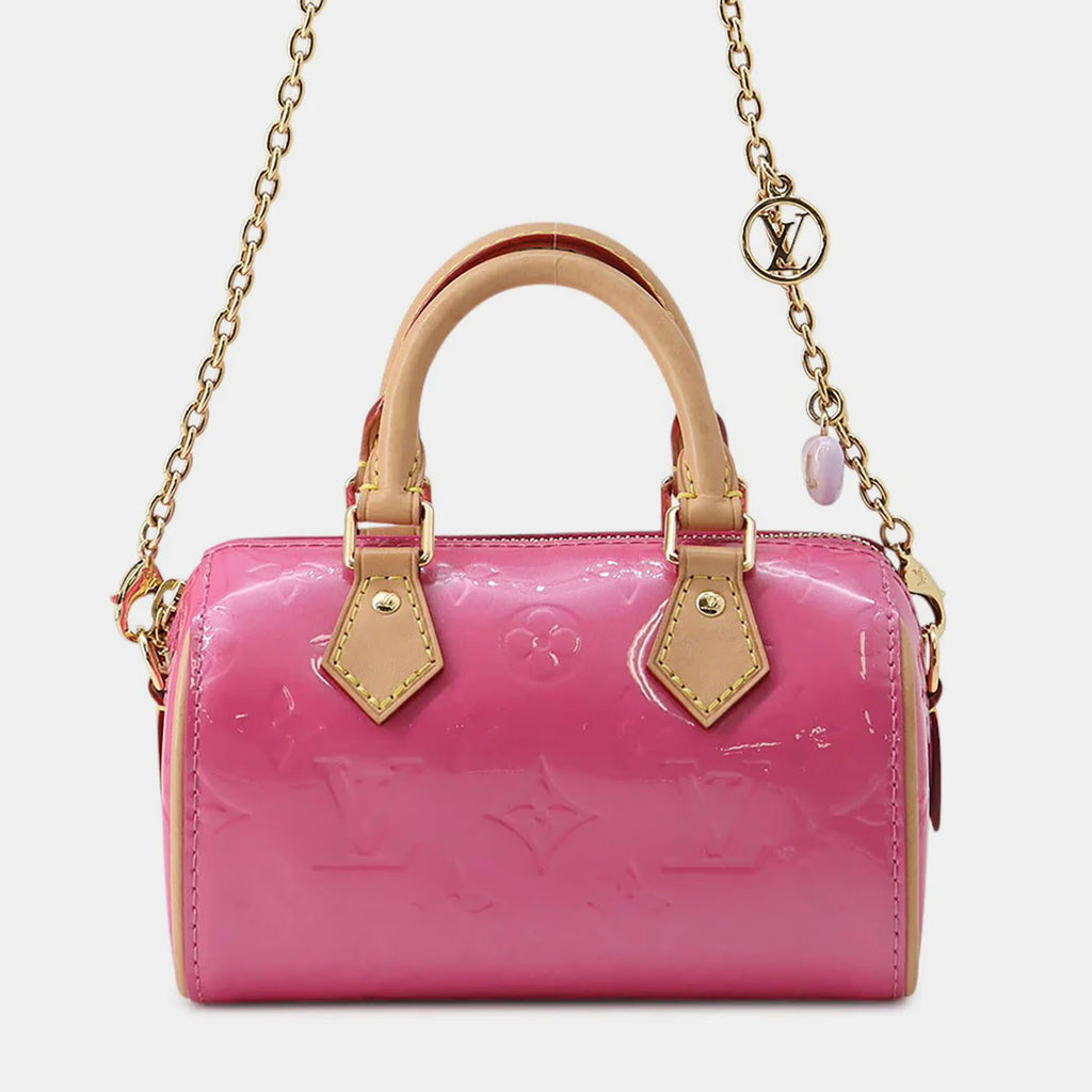 Louis Vuitton Lvremix Collection Nano Speedy Neon Pink Monogram Vernis Leather