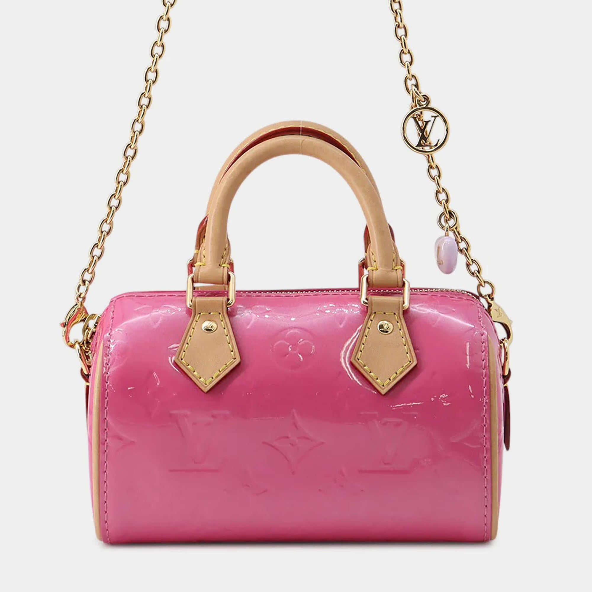 Louis Vuitton Lvremix Collection Nano Speedy Neon Pink Monogram Vernis Leather
