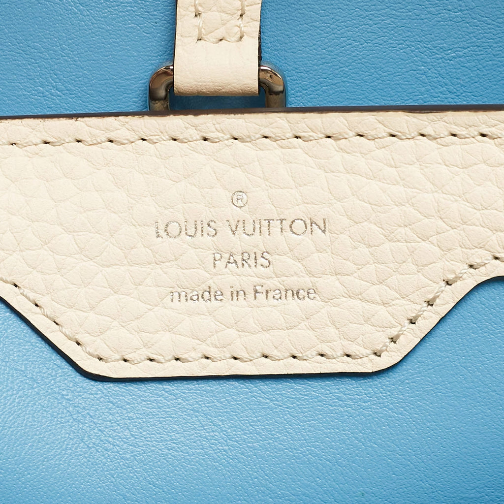 Louis Vuitton Capucines Blue Leather Top Handle Bags