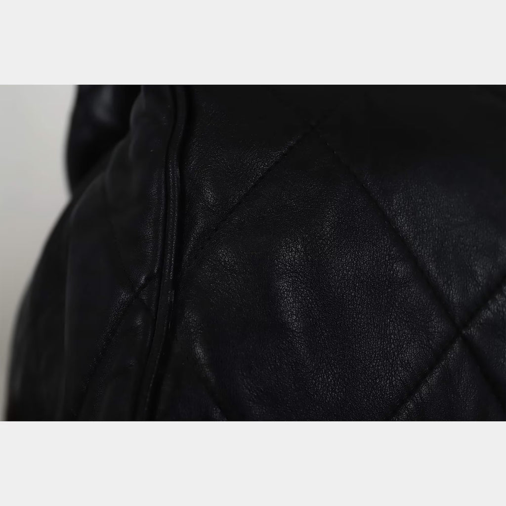Chanel Vintage Hook Metal Quilted Tote Bag