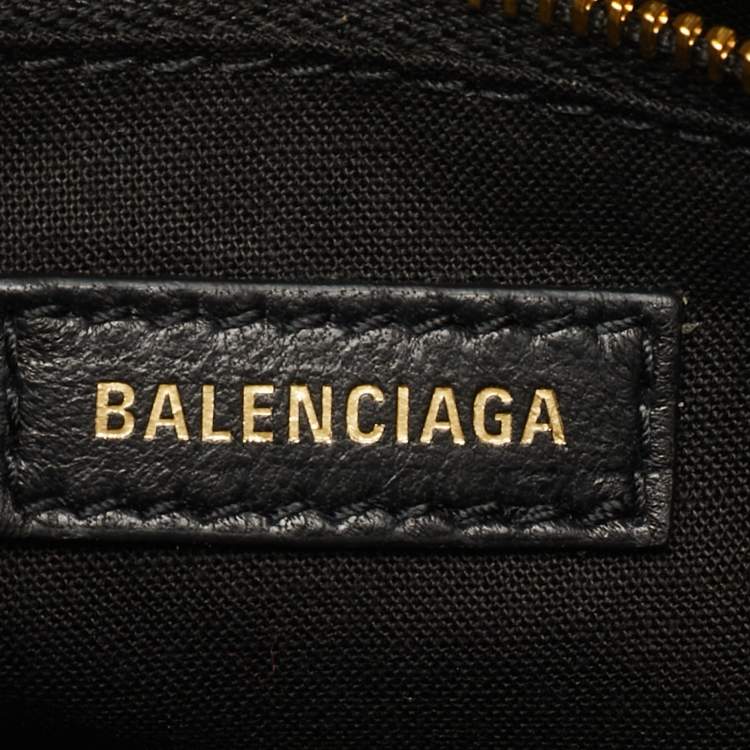 Balenciaga Metallic Edge City Mini Black Croc Embossed Leather Tote