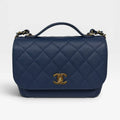 CHANEL MEDIUM BUSINESS AFFINITY BAG IN BLUE CAVIAR WITH GOLD HARDWARE