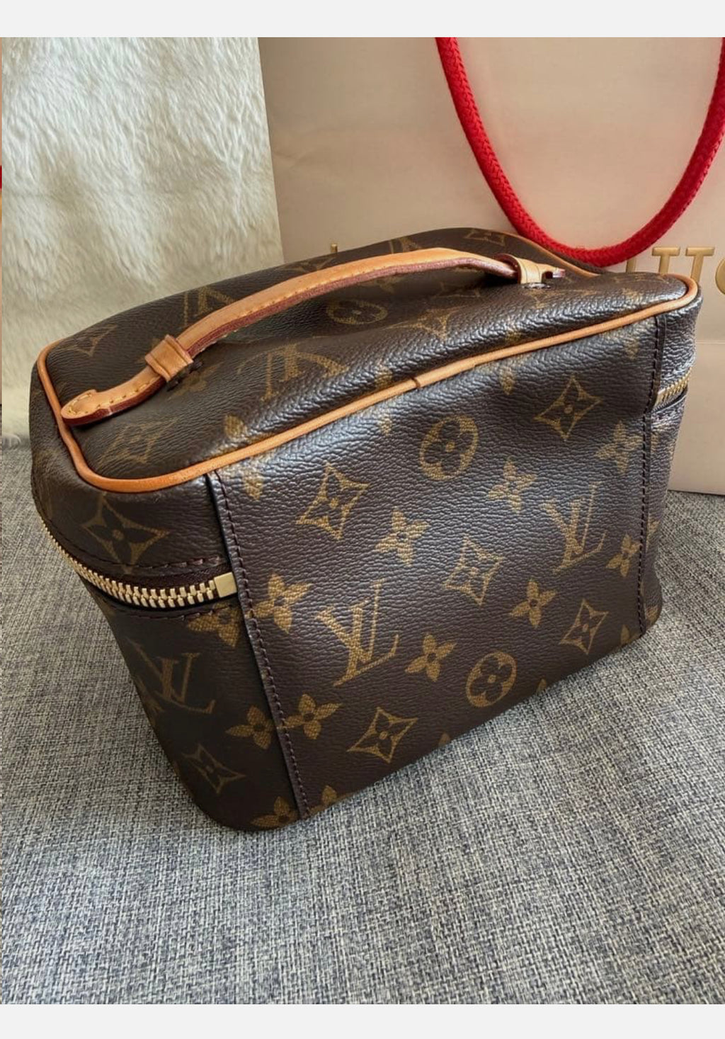 LOUIS VUITTON Mini Monogram Vanity Case Bag Pouch Brown