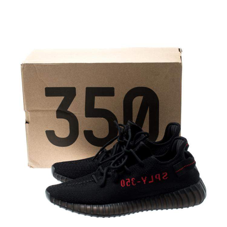 Adidas Yeezy Boost 350 V2 Black Red Sneakers Size EU 36 2/3 US 4.5