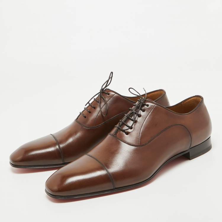 Christian Louboutin Brown Leather Surcity Oxfords Size 43.5