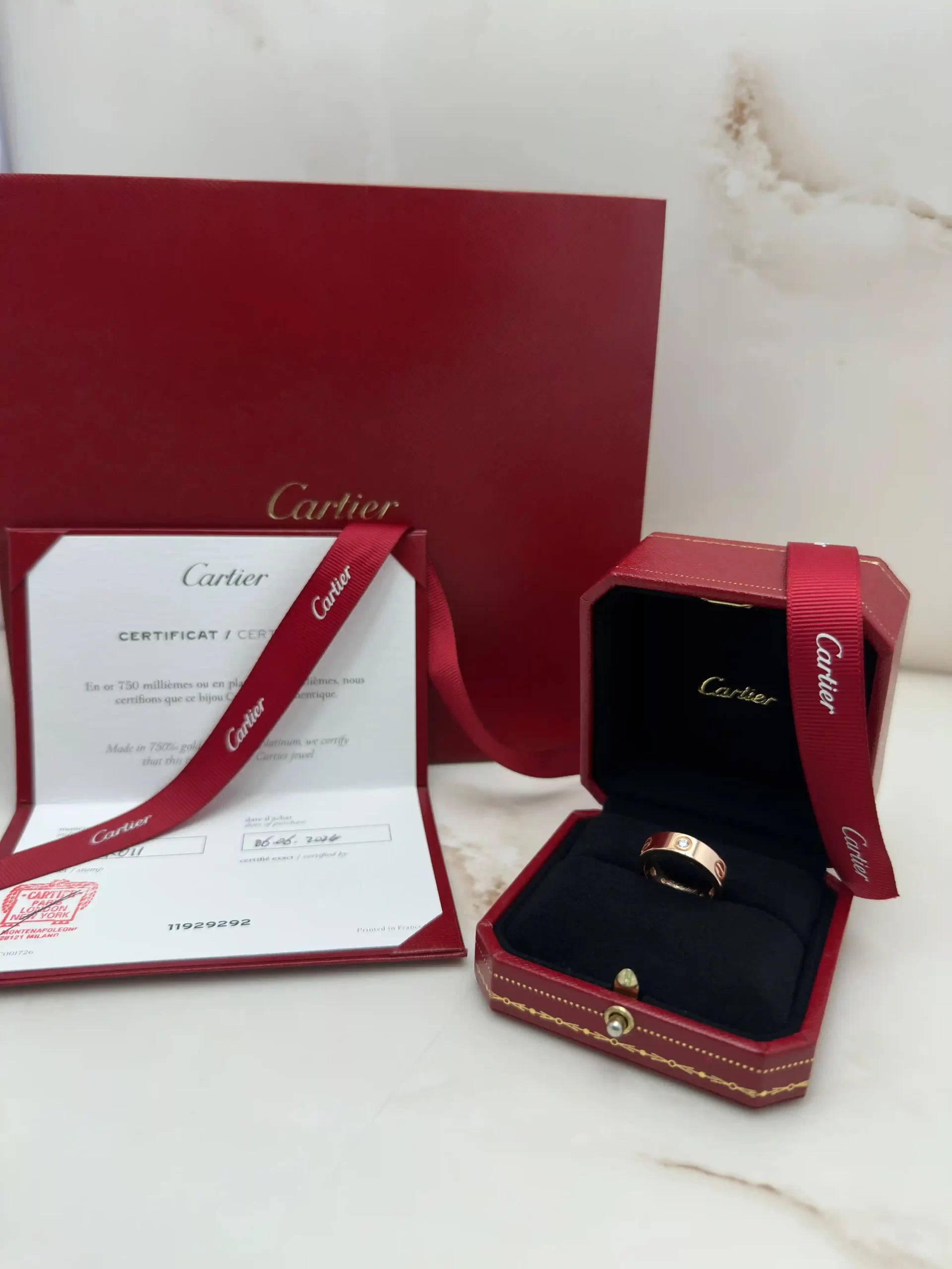 Cartier Love Ring 3 Diamonds Size 50