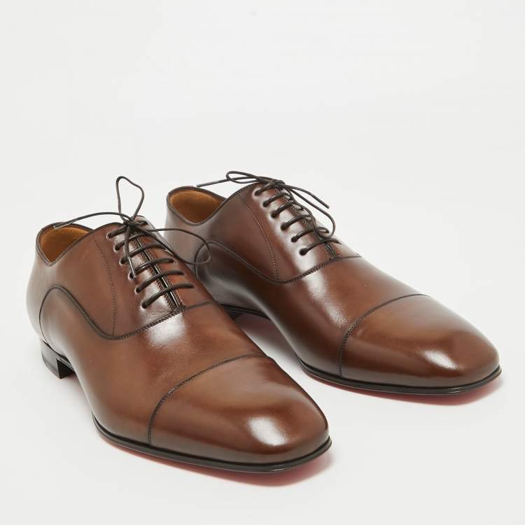 Christian Louboutin Brown Leather Surcity Oxfords Size 43.5