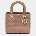 Dior Lady Dior Medium Beige Leather Tote Bag