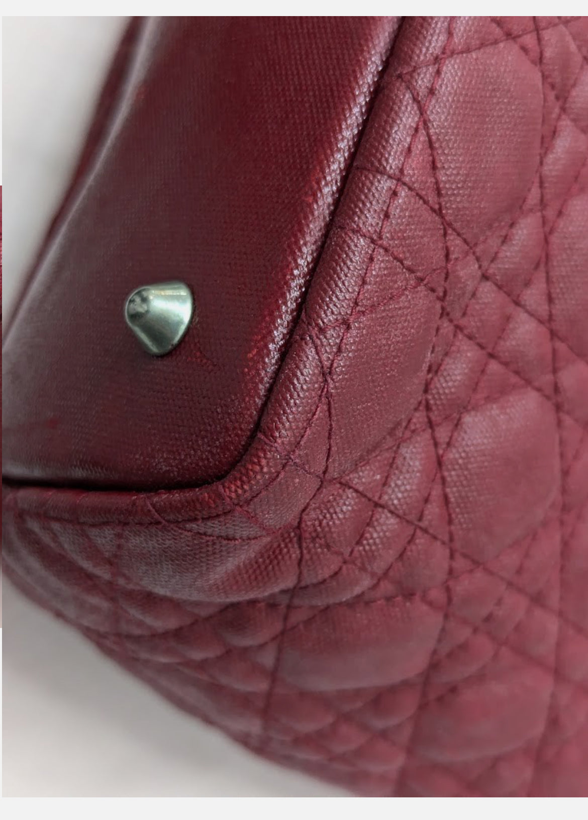 Christian Dior Cannage Panarea Leather Tote Bag Red
