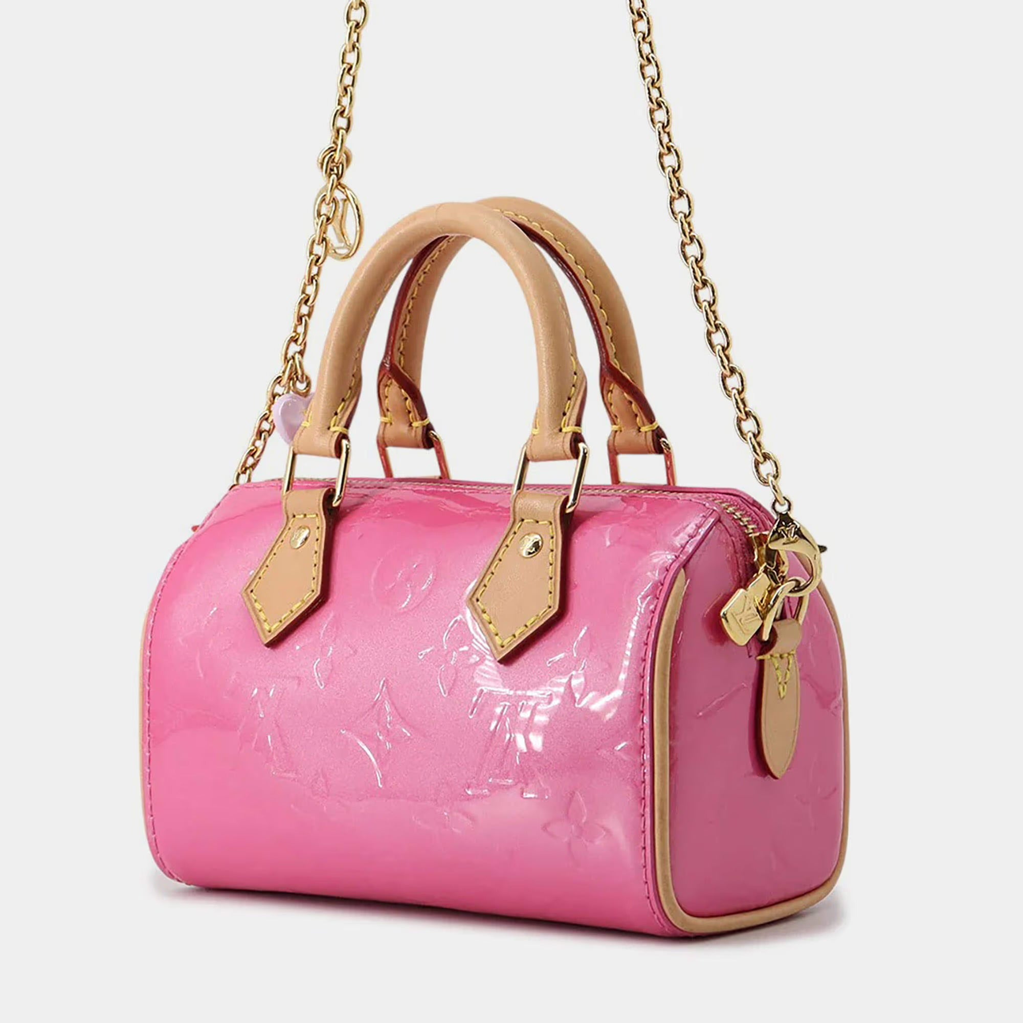 Louis Vuitton Lvremix Collection Nano Speedy Neon Pink Monogram Vernis Leather