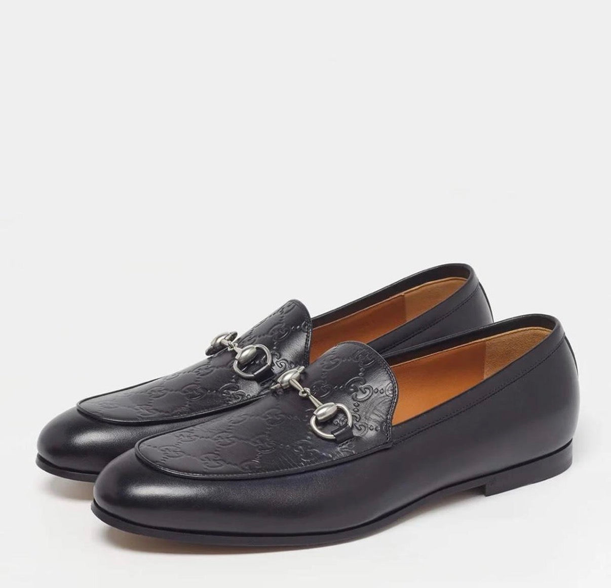 Gucci Jordy Size 43 Black Guccissima Leather Loafers