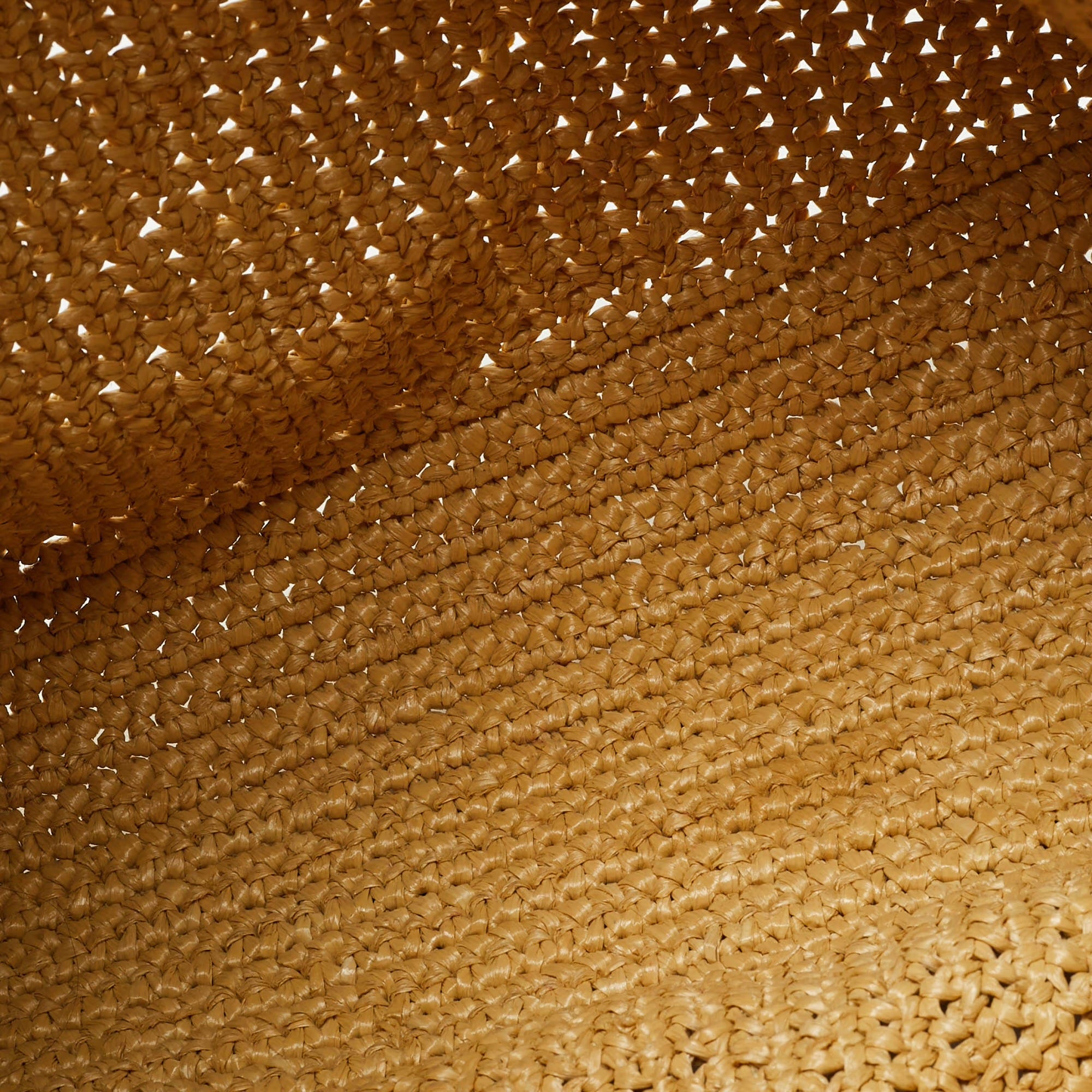 Prada Natural Raffia Logo Shopper Tote