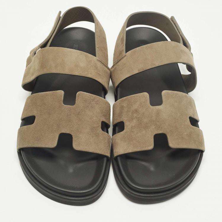 Hermes Genius Size 43 Brown Suede Flat Sandals