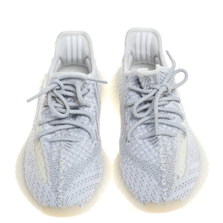 Yeezy x Adidas Grey/White Cotton Knit Boost 350 V2 Static Reflective Sneakers Size 38