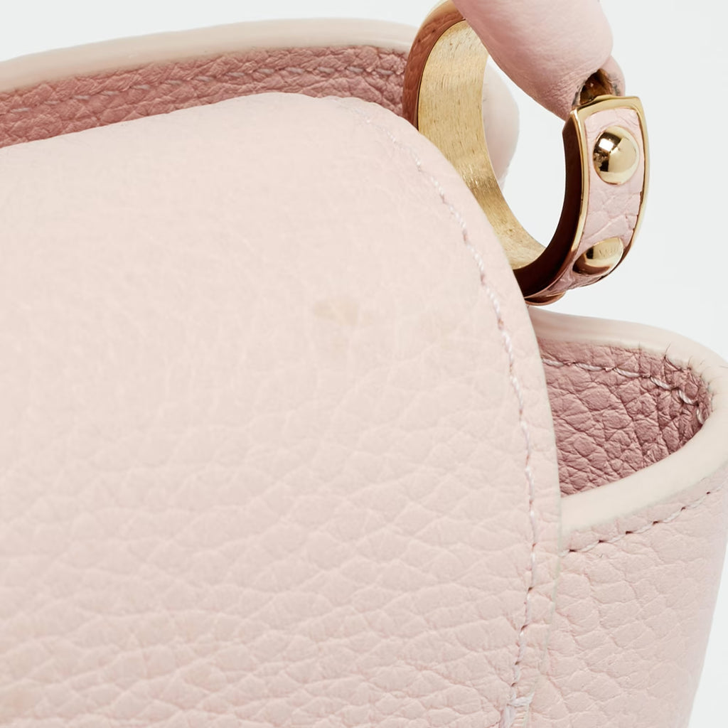 Louis Vuitton Capucines Mini Pink Taurillon Leather Top Handle Bag