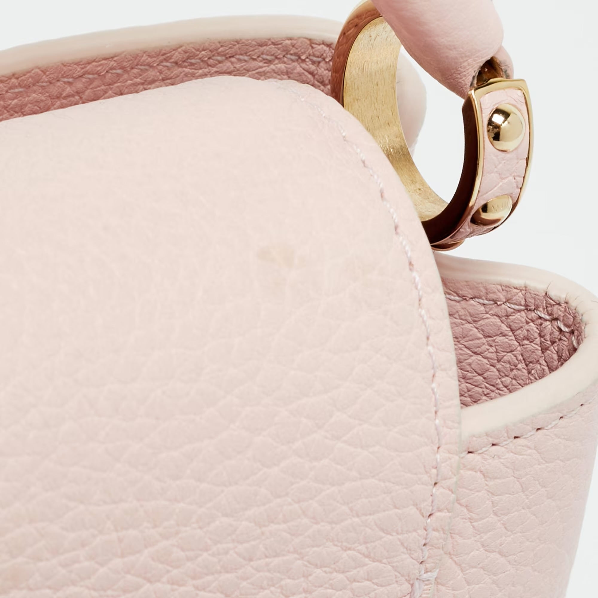 Louis Vuitton Capucines Mini Pink Taurillon Leather Top Handle Bag