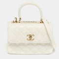 Chanel White Quilted Leather Mini Trendy CC Flap Bag
