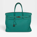 HERMÈS BIRKIN 40 IN BLEU LAGOON TOGO LEATHER WITH PALLADIUM HARDWARE