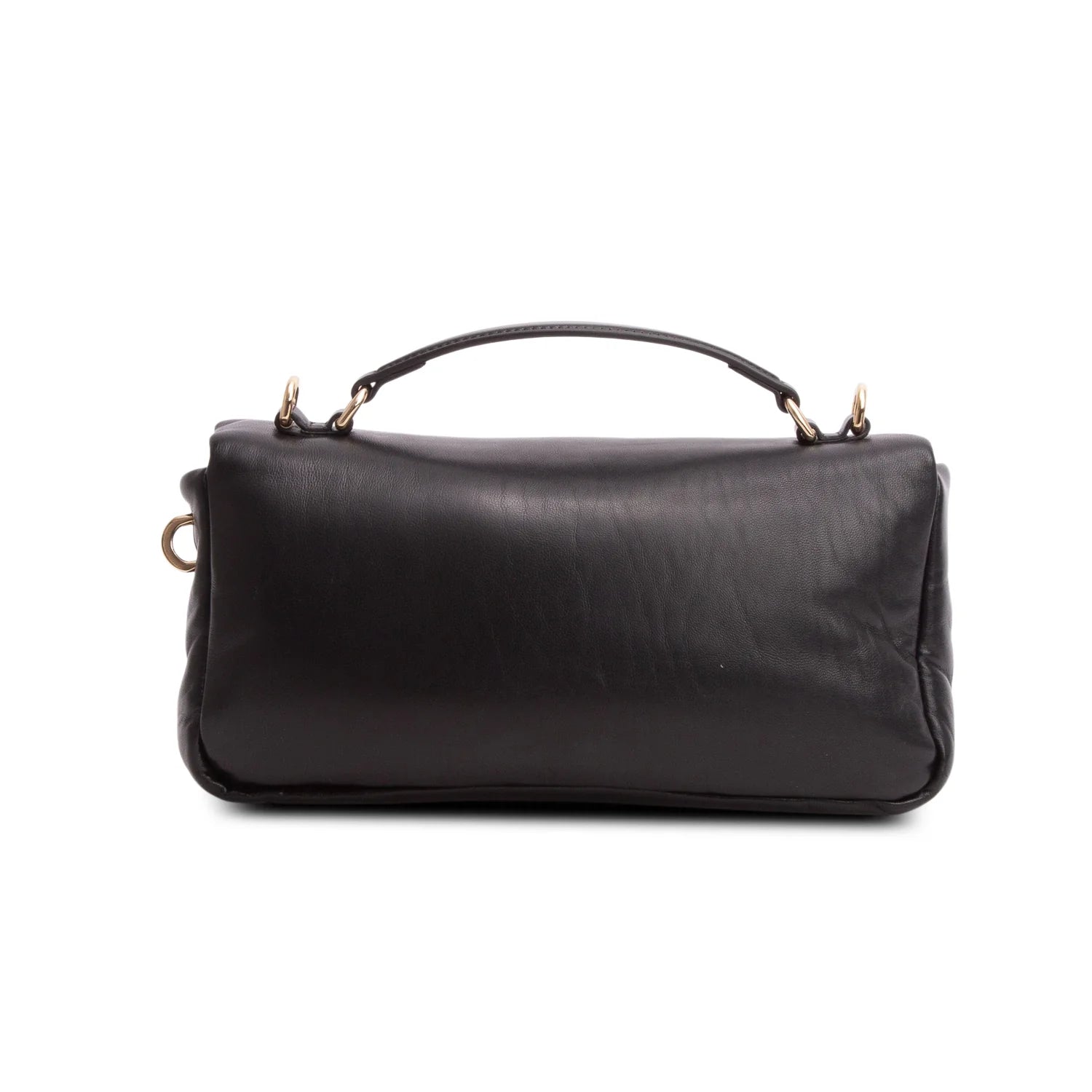 Gucci Black Lambskin Small GG Milano Top Handle Shoulder Bag