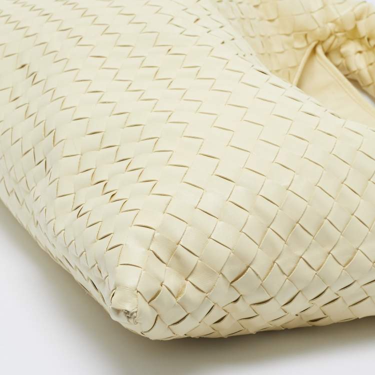Bottega Veneta Hop Large Yellow Intrecciato Leather Shoulder Bag