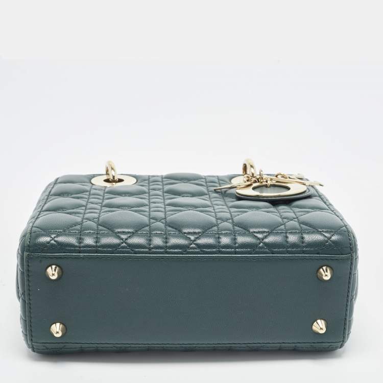 Dior Lady Dior My ABCDior Small Green Cannage Leather Tote