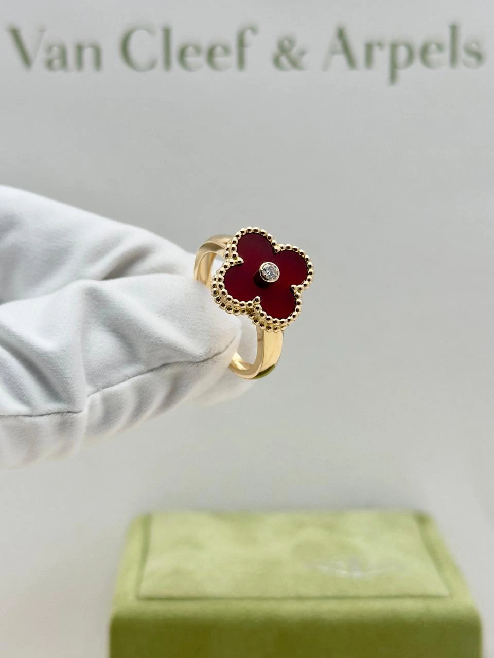 Van Cleef And Arpels Vintage Alhambra Ring Size 55