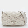 Louis Vuitton Silver Quilted Lambskin Leather GO-14 Malletage PM Bag