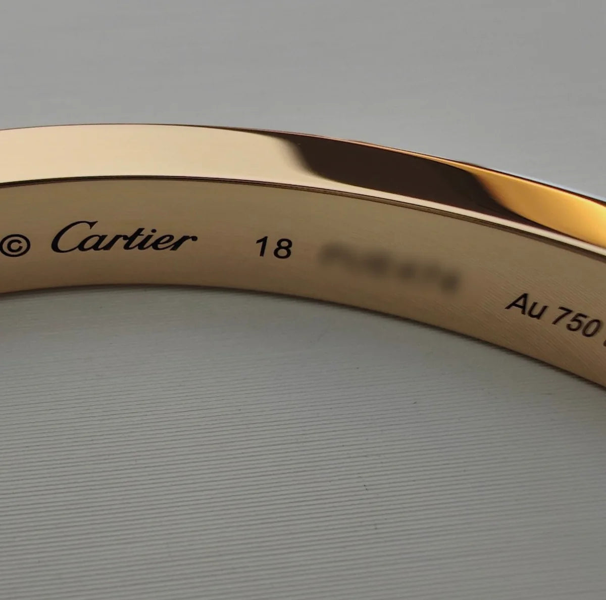 Cartier Love Paved Diamond 18K Rose Gold Cuff Bracelet Size 18