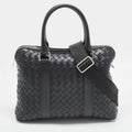 Bottega Veneta Black Intrecciato Leather Slim Briefcase