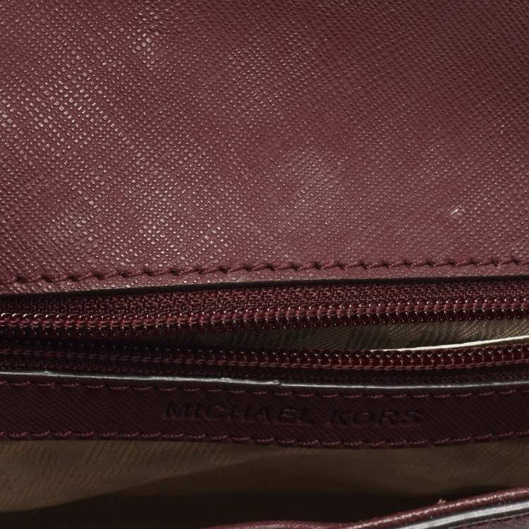 Michael Kors Ava Mini Burgundy Leather Top Handle Bag