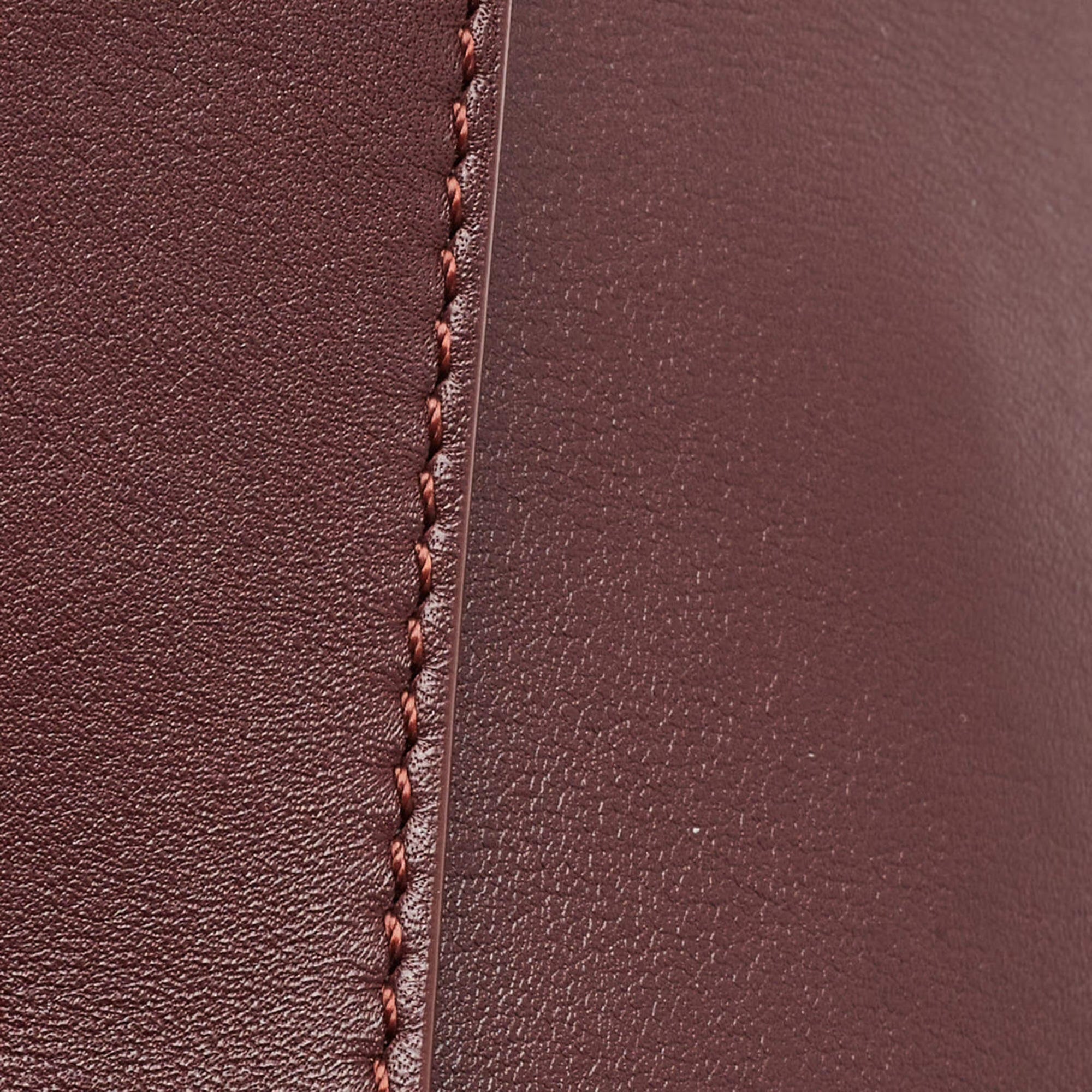 Loewe Pebble Medium Burgundy Leather Bucket Bag