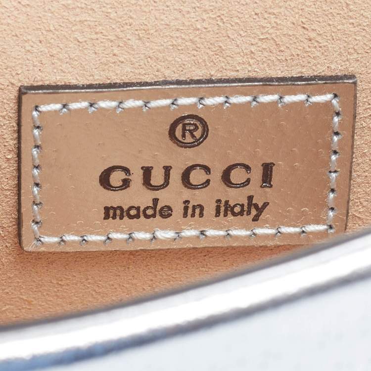 Gucci Dionysus Crystal Super Mini Silver Leather Shoulder Bag