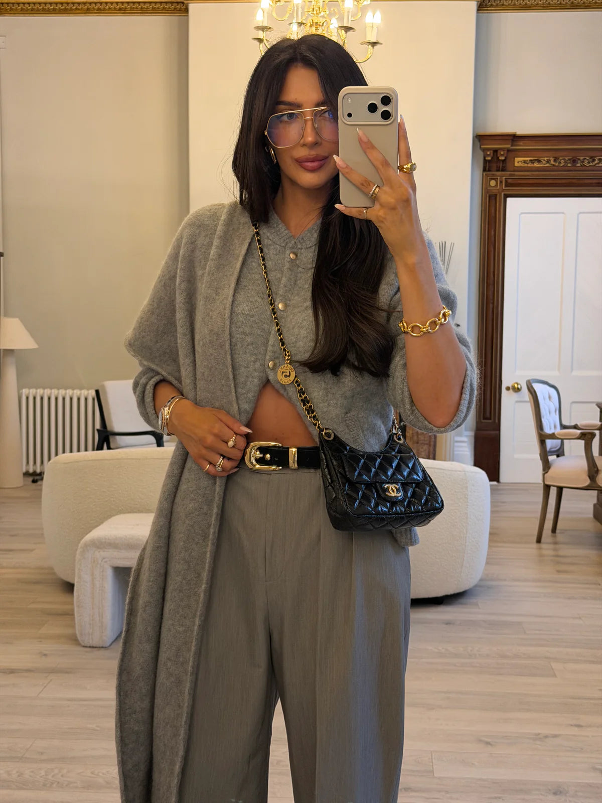 CHANEL MINI QUILTED MEDALLION SHOULDER BAG WITH GOLD HARDWARE