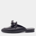 Hermes Black Leather Oz Mules Size 36