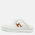Hermes Keep Size 43 White Leather Mules Sneakers