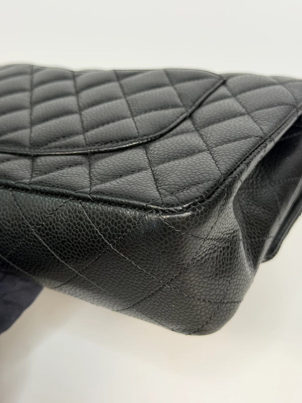 CHANEL MEDIUM CLASSIC DOUBLE FLAP BLACK CAVIAR LEATHER WITH GOLD HARDWARE