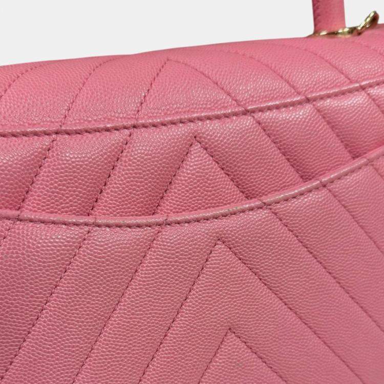 Chanel Coco Handle Pink Caviar Leather Shoulder Bag