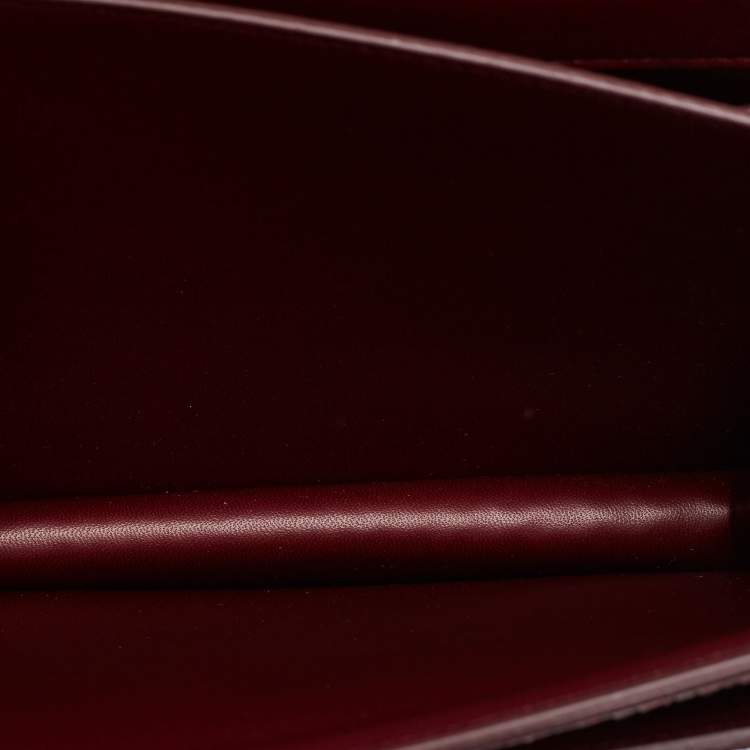 Saint Laurent Sunset Medium Burgundy Python Shoulder Bag