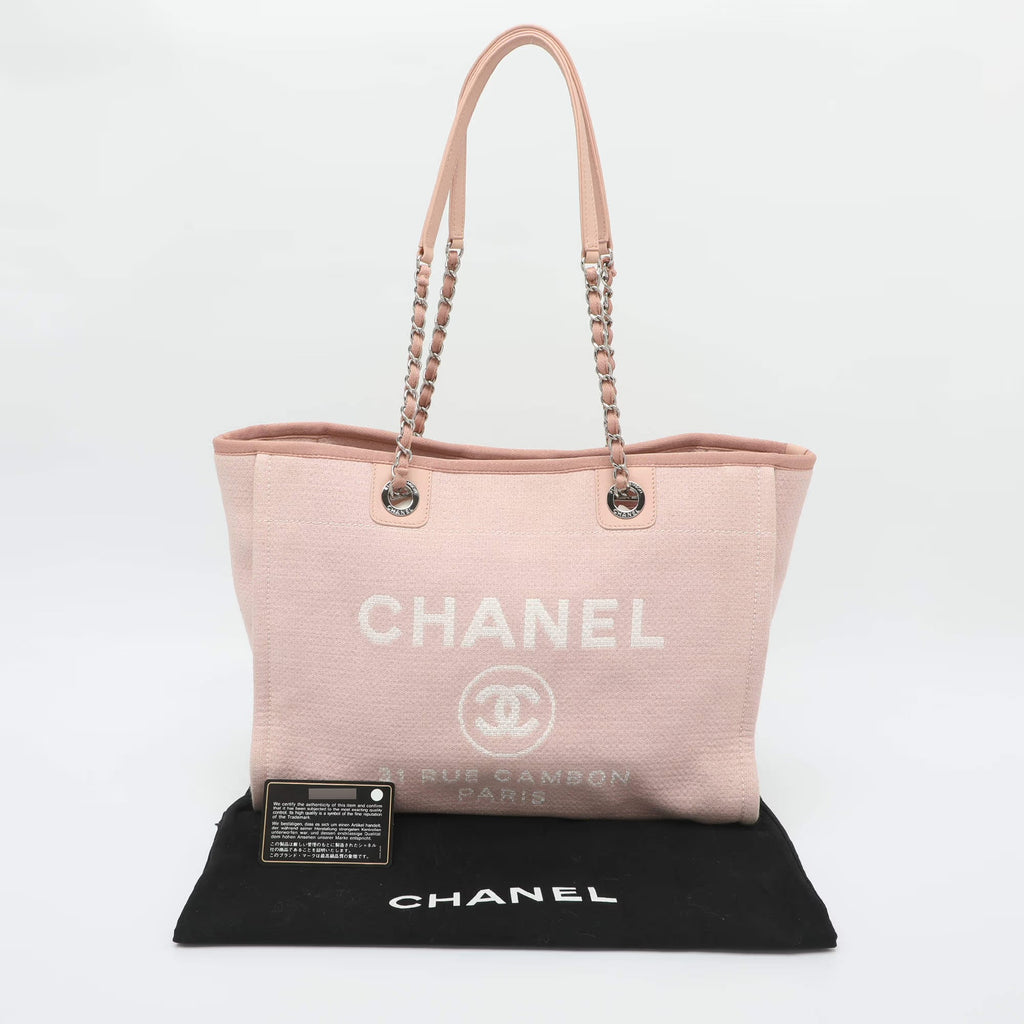 Chanel Deauville Medium Pink Canvas Tote