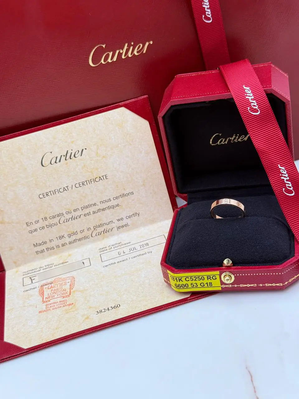Cartier Love Wedding Band Ring Size 53